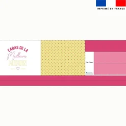Kit couture sac cabas motif maman pois rose et jaune