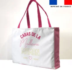 Kit couture sac cabas motif maman pois rose et jaune