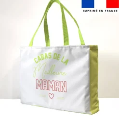 Kit couture sac cabas motif maman pois vert et rouge