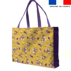 Kit couture sac cabas motif mini poule et oeufs de Pâques jaune - Création Stillistic