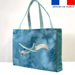 Kit couture sac cabas motif montgolfière aquarelle