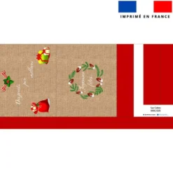 Kit couture sac cabas motif noel rouge et vert