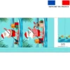 Kit couture sac cabas motif papa noel en vacances