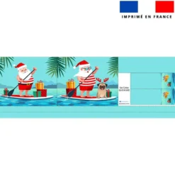 Kit couture sac cabas motif papa noel en vacances