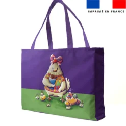 Kit couture sac cabas motif poule et oeufs de Pâques - Création Stillistic
