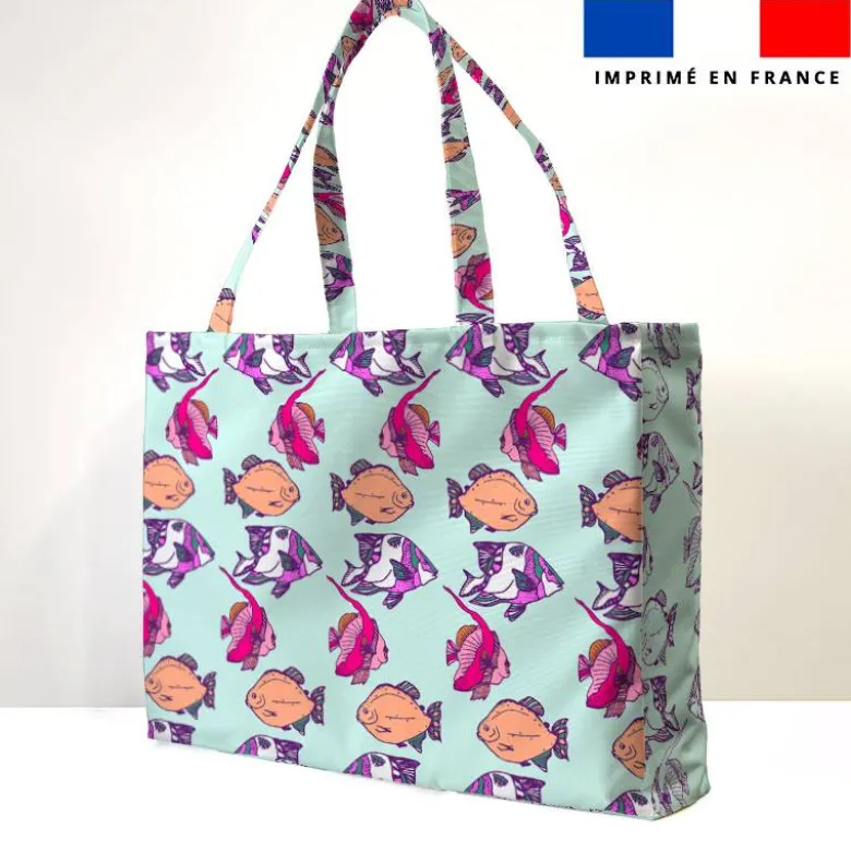 Kit couture sac cabas motif poisson - Création Lili Bambou Design