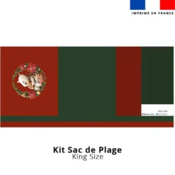 Kit couture sac cabas motif renne couronne de Noël - Création Stillistic