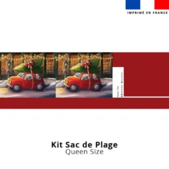 Kit couture sac cabas motif souris de Noël - Création Stillistic