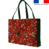 Kit couture sac cabas motif souris de Noël rouge - Création Stillistic