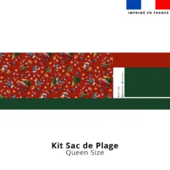 Kit couture sac cabas motif souris de Noël rouge - Création Stillistic