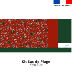 Kit couture sac cabas motif souris de Noël rouge - Création Stillistic