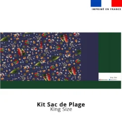 Kit couture sac cabas motif souris de Noël bleu - Création Stillistic