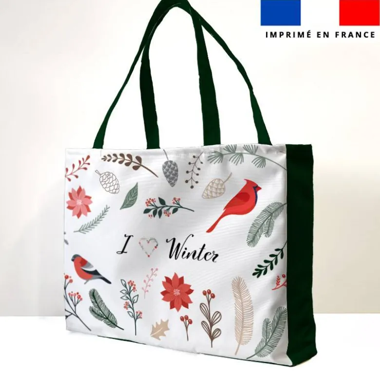 Kit couture sac cabas motif sweet home vert
