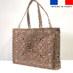 Kit couture sac cabas motif teckel bandana - Création Jolifox