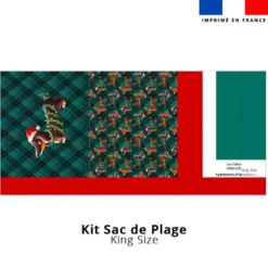 Kit couture sac cabas motif Teckel bonnet de Noël - Création Stillistic