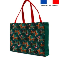 Kit couture sac cabas motif Teckels de Noël - Création Stillistic