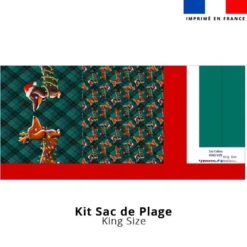 Kit couture sac cabas motif Teckels de Noël - Création Stillistic