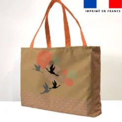 Kit couture sac cabas motif éventail japonais