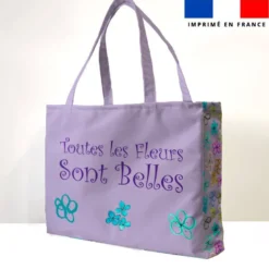 Kit couture sac cabas parme motif fleurs légères - Création Cat&Colours