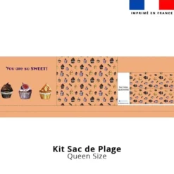 Kit couture sac cabas saumonmotif gourmandises - Création Cat&Colours