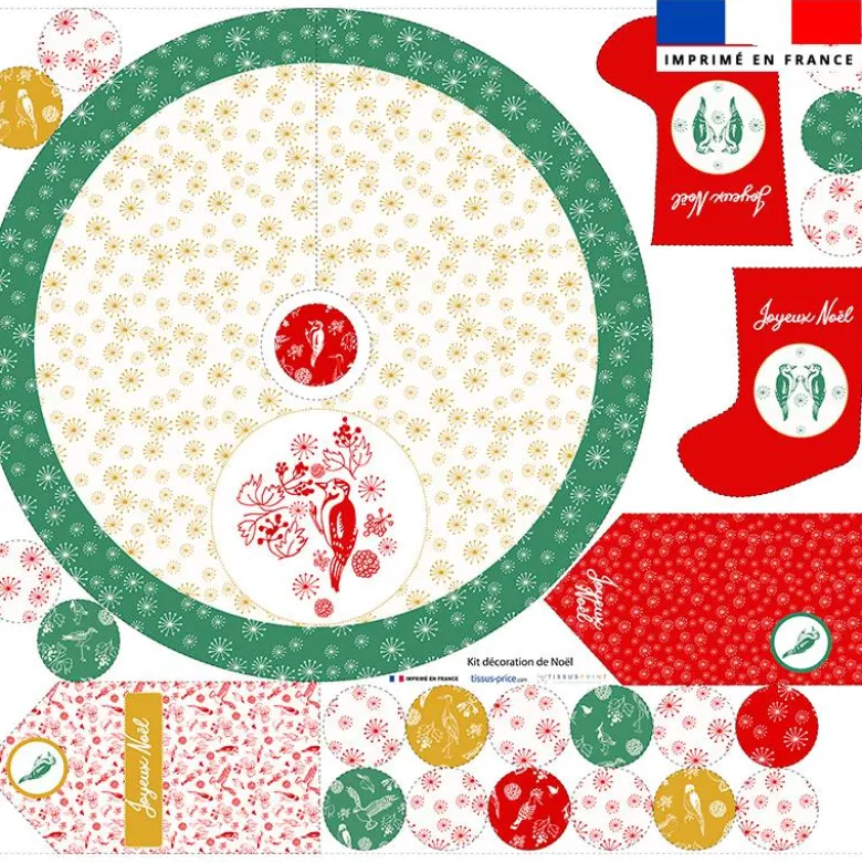 Kit décoration de Noel motif oiseaux - Création Lili Bambou Design