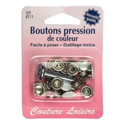 Kit de base boutons pression couleur blanc x6
