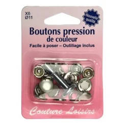 Kit de base boutons pression couleur perle x6
