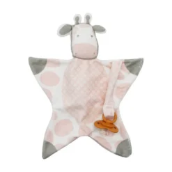 Kit doudou à coudre motif girafe baby rose et gris