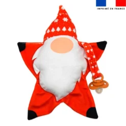Kit doudou à coudre motif gnome de Noël