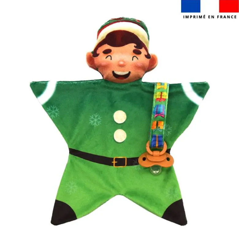 Kit doudou à coudre motif lutin de Noël