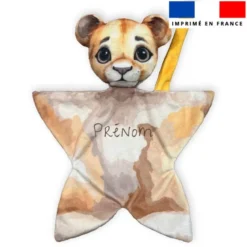 Kit doudou personnalisé - Lionceau aquarelle