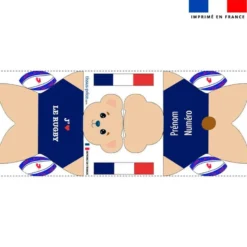 Kit doudou personnalisé - Ours rugby