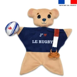 Kit doudou personnalisé - Ours rugby