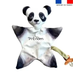 Kit doudou personnalisé - Panda aquarelle