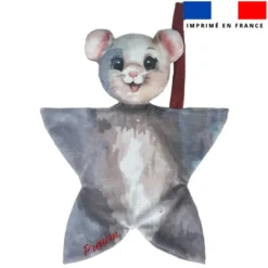 Kit doudou personnalisé - Souris aquarelle