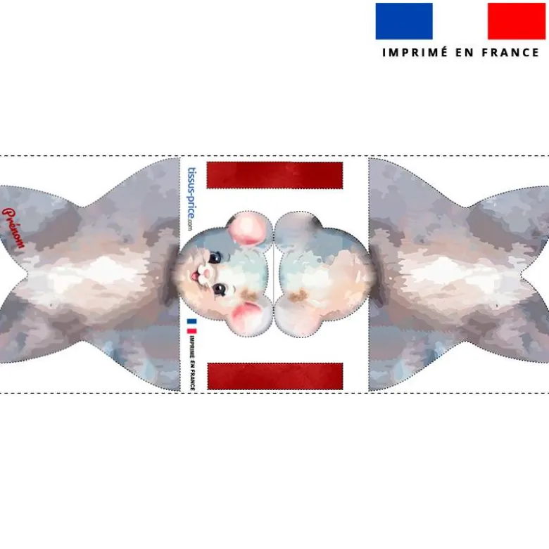 Kit doudou personnalisé - Souris aquarelle