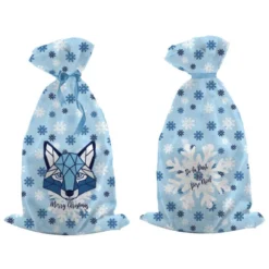 Kit hotte de Noel bleu motif loup