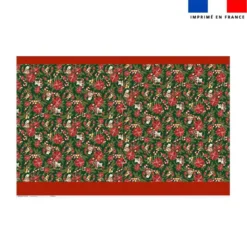 Kit hotte de Noel motif animaux couronne et fleur de noel - Création Stillistic