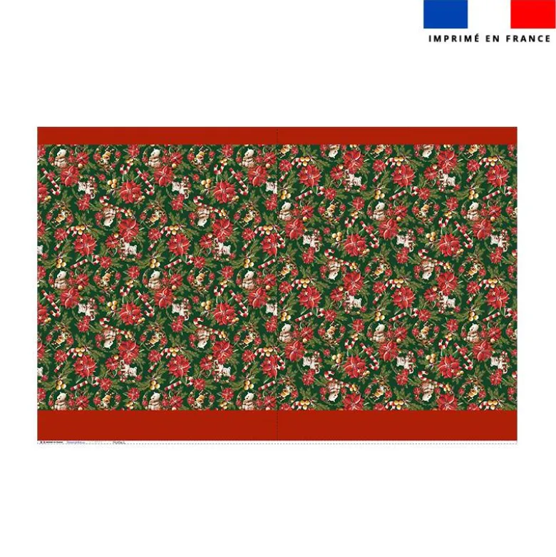 Kit hotte de Noel motif animaux couronne et fleur de noel - Création Stillistic