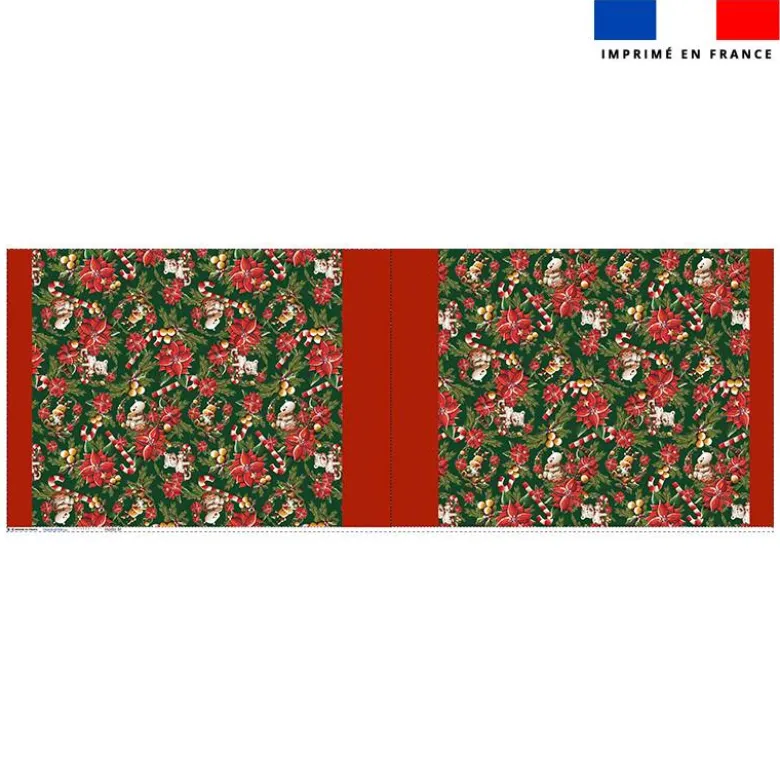 Kit hotte de Noel motif animaux couronne et fleur de noel - Création Stillistic