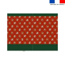 Kit hotte de Noel motif animaux couronne de noel rouge - Création Stillistic