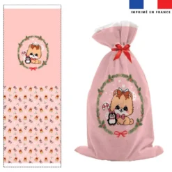 Kit hotte de Noel motif chien poméranien - Création Jolifox