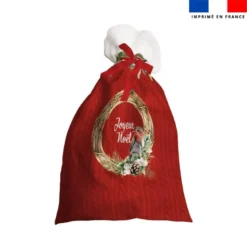 Kit hotte de Noel motif couronne de Noel + Fausse fourrure