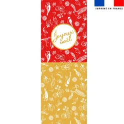 Kit hotte de Noel motif joyeux Noël ocre - Création Lili Bambou Design