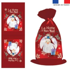 Kit hotte de Noel motif la hotte du père noel - Création Nidillus Carémoli