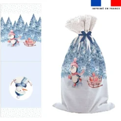 Kit hotte de Noel motif pingouin de Noel