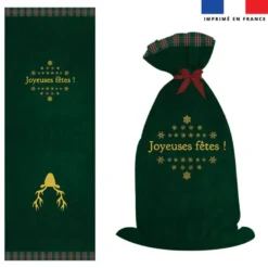 Kit hotte de Noel motif renne vert