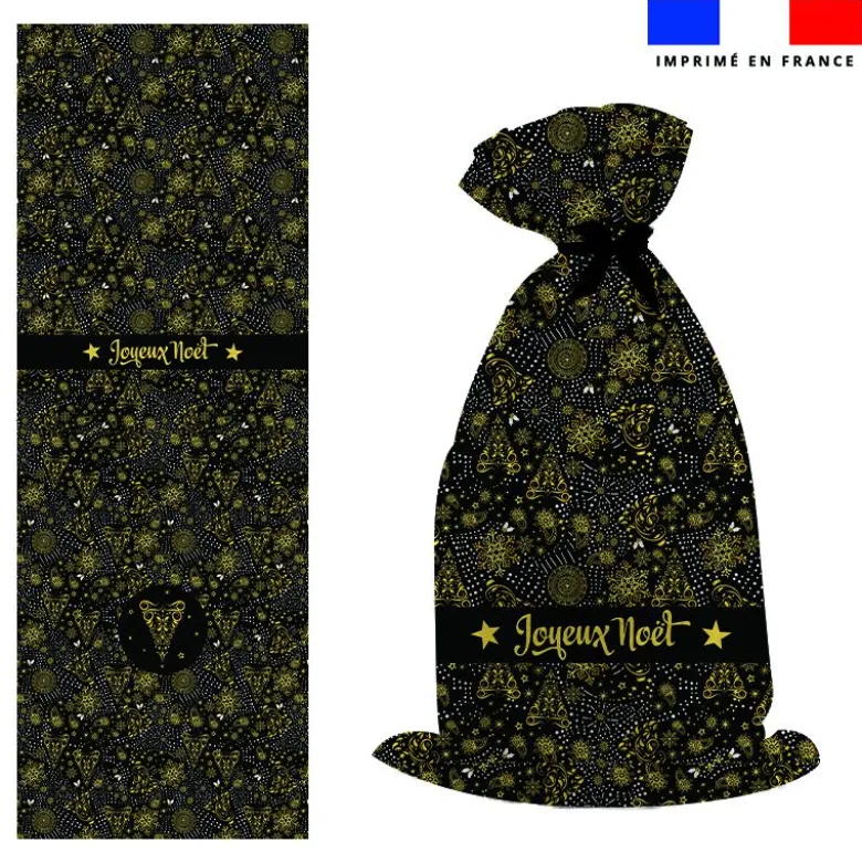 Kit hotte de Noel motif sapin gold