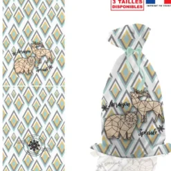Kit hotte de Noel motif scandinave renne et ours
