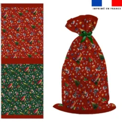 Kit hotte de Noel motif souris de noel rouge et vert - Création Stillistic